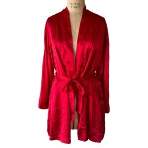 Vintage 90s Victorias Secret Red Silky Robe